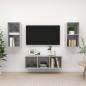 Preview: ARDEBO.de - 3-tlg. TV-Schrank-Set Betongrau Holzwerkstoff
