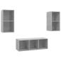 Preview: 3-tlg. TV-Schrank-Set Betongrau Holzwerkstoff