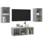 Preview: 3-tlg. TV-Schrank-Set Betongrau Holzwerkstoff