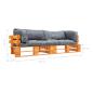 Preview: 2-tlg. Garten-Palettensofa-Set Kissen in Grau Kiefernholz