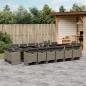 Preview: ARDEBO.de - 17-tlg. Garten-Essgruppe mit Kissen Grau Poly Rattan