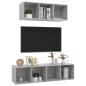 Preview: 2-tlg. TV-Schrank-Set Betongrau Holzwerkstoff