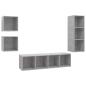 Preview: 4-tlg. TV-Schrank-Set Betongrau Holzwerkstoff