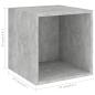 Preview: 4-tlg. TV-Schrank-Set Betongrau Holzwerkstoff