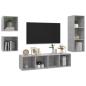 Preview: 4-tlg. TV-Schrank-Set Betongrau Holzwerkstoff
