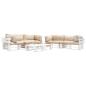 Preview: ARDEBO.de - 6-tlg. Paletten-Lounge-Set mit Kissen in Sandfarben Holz