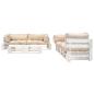 Preview: 6-tlg. Paletten-Lounge-Set mit Kissen in Sandfarben Holz