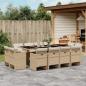 Preview: ARDEBO.de - 13-tlg. Garten-Essgruppe mit Kissen Beige Poly Rattan