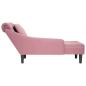 Preview: Chaiselongue mit Kissen und Rechter Armlehne Rosa Samt
