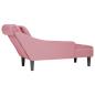 Preview: Chaiselongue mit Kissen und Rechter Armlehne Rosa Samt