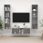 Preview: ARDEBO.de - 3-tlg. TV-Schrank-Set Betongrau Holzwerkstoff