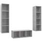 Preview: 3-tlg. TV-Schrank-Set Betongrau Holzwerkstoff