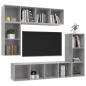 Preview: 4-tlg. TV-Schrank-Set Betongrau Holzwerkstoff