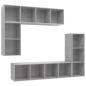 Preview: 4-tlg. TV-Schrank-Set Betongrau Holzwerkstoff