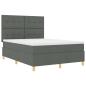 Preview: ARDEBO.de - Boxspringbett mit Matratze Dunkelgrau 140x190 cm Stoff