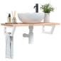 Preview: ARDEBO.de - Waschbeckenregal Wandmontage Stahl und Massivholz Buche