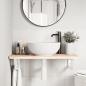 Preview: Waschbeckenregal Wandmontage Stahl und Massivholz Buche