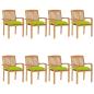 Preview: ARDEBO.de - Stapelbare Gartenstühle mit Kissen 8 Stk. Massivholz Teak