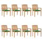 Preview: ARDEBO.de - Stapelbare Gartenstühle mit Kissen 8 Stk. Massivholz Teak