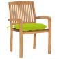 Preview: Stapelbare Gartenstühle mit Kissen 4 Stk. Massivholz Teak