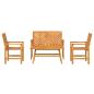 Preview: 4-teilige Garten Lounge Set Massivholz Akazie