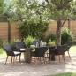 Preview: ARDEBO.de - 7-teiliges Garten Essset Schwarz Poly-Rattan