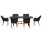 Preview: Garten Essgruppe mit Kissen 7 pcs Schwarz Poly-Rattan