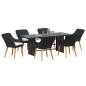 Preview: 7-teiliges Garten Essset Schwarz Poly-Rattan