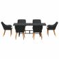 Preview: 7-teiliges Garten Essset Schwarz Poly-Rattan
