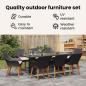 Preview: Garten Essgruppe mit Kissen 9 pcs Schwarz Poly-Rattan