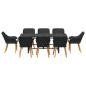 Preview: Garten Essgruppe mit Kissen 9 pcs Schwarz Poly-Rattan
