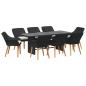 Preview: Garten Essgruppe mit Kissen 9 pcs Schwarz Poly-Rattan