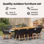 Preview: Garten Essgruppe mit Kissen 9 pcs Schwarz Poly-Rattan