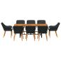 Preview: Garten Essgruppe mit Kissen 9 pcs Schwarz Poly-Rattan