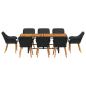 Preview: 9-teiliges Garten Esstisch Set Schwarzes Poly Rattan
