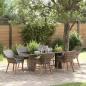 Preview: ARDEBO.de - 7-teilige Garten Essgruppe Grau Poly Rattan