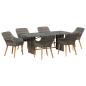 Preview: 7-teilige Garten Essgruppe Grau Poly Rattan