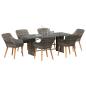 Preview: 7-teilige Garten Essgruppe Grau Poly Rattan