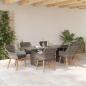Preview: 7-teilige Garten Essgruppe Grau Poly Rattan