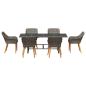 Preview: 7-teilige Garten Essgruppe Grau Poly Rattan