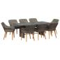 Preview: 9-teilige Garten Essgruppe Graues Poly-Rattan
