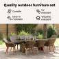 Preview: Garten Essgruppe mit Kissen 9 pcs Grau Poly-Rattan