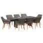 Preview: Garten Essgruppe mit Kissen 9 pcs Grau Poly-Rattan