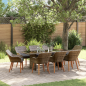 Preview: Garten Essgruppe mit Kissen 9 pcs Grau Poly-Rattan
