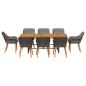 Preview: ARDEBO.de - 9-teilige Garten Essgruppe Grau Poly Rattan