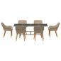 Preview: Garten Essgruppe mit Kissen 7 pcs Beige Poly-Rattan