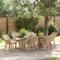 Preview: Garten Essgruppe mit Kissen 7 pcs Beige Poly-Rattan