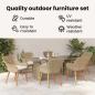 Preview: Garten Essgruppe mit Kissen 7 pcs Beige Poly-Rattan