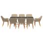 Preview: 9-teiliges Garten Esstisch Set Beige Poly Rattan