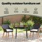Preview: Garten Essgruppe mit Kissen 3 pcs Schwarz Poly-Rattan